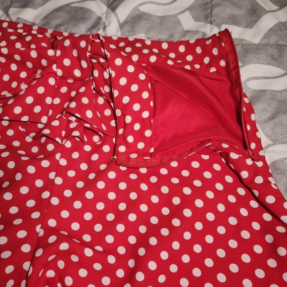 Disney Lauren Conrad collab Minnie Mouse shorts red polka dot bow women's large - Picture 6 of 11